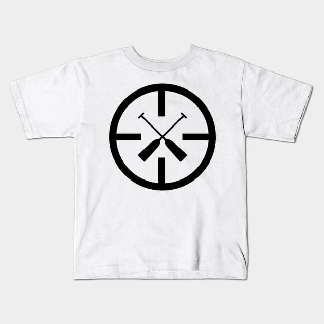 Rowing Paddling Target Cross Watersports Kids T-Shirt by Shirtbubble